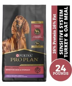 NESTLE PURINA PETCARE CO Purina Pro Plan Sensitive Skin & Stomach Turkey & Oatmeal Dry Dog Food, 24 lb. Bag