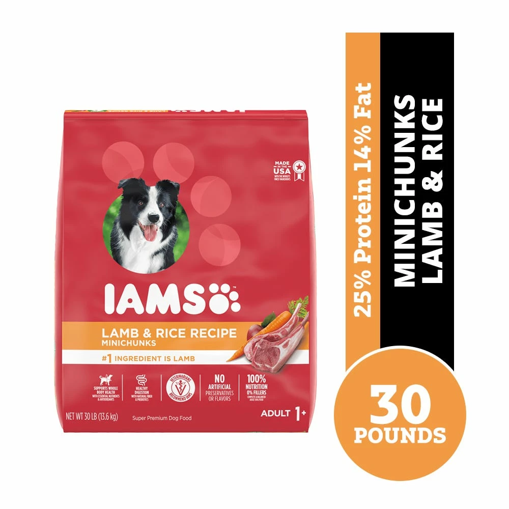 Iams Minichunks Lamb & Rice Recipe, 30 lb. Bag - Dry Dog Food 3 Iams Minichunks Lamb & Rice Recipe, 30 lb. Bag - Dry Dog Food