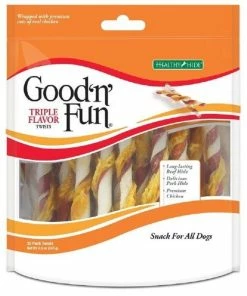 Healthy Hide Good n' Fun Triple Flavor Twists 35 Count - P-92240 - Dog Treats