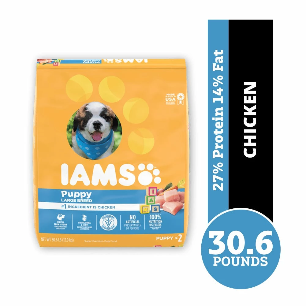 Iams ProActive Health Smart Puppy Large Breed Dry Dog Food, 30.6 lb. Bag 3 Iams ProActive Health Smart Puppy Large Breed Dry Dog Food, 30.6 lb. Bag