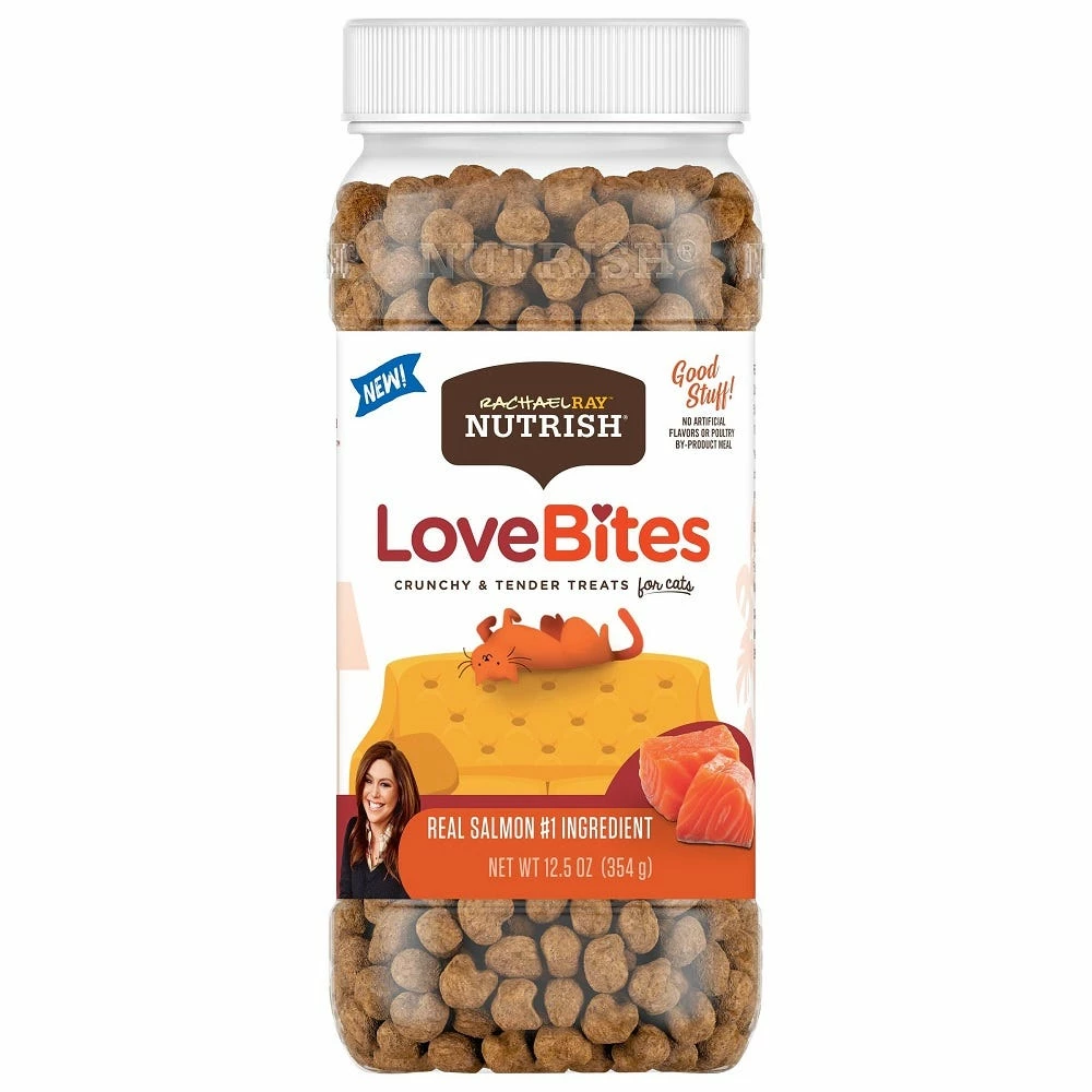 Rachael Ray Nutrish Love Bites Cat Treats Salmon, 12.5 oz. Canister - Cat Food 3 Rachael Ray Nutrish Love Bites Cat Treats Salmon, 12.5 oz. Canister - Cat Food
