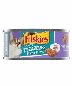Purina Friskies Tasty Treasures Prime Filets Turkey with Liver in Gravy Adult Wet Cat Food, 5.5 oz. Can