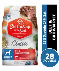 Chicken Soup for the Soul Adult - Beef & Brown Rice Recipe Dry Dog Food, 28 lb. Bag