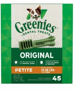 Greenies Original Petite Dog Dental Chews, 45 Count Pouch - Dog Treats