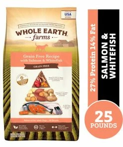Whole Earth Farms Grain Free Salmon & Whitefish Recipe Dry Dog Food, 25 lb. Bag