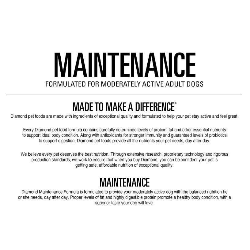 Diamond Maintenance for Moderately Active Adult Dogs, 50 lb. Bag - Dry Dog Food 6 Diamond Maintenance for Moderately Active Adult Dogs, 50 lb. Bag - Dry Dog Food - Image 4