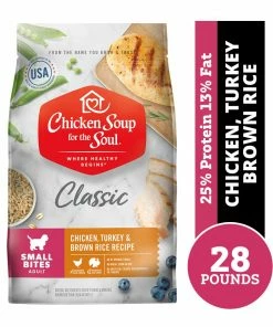 Chicken Soup for the Soul Small Bites - Chicken, Turkey & Brown Rice Recipe Dry Dog Food, 28 lb. Bag