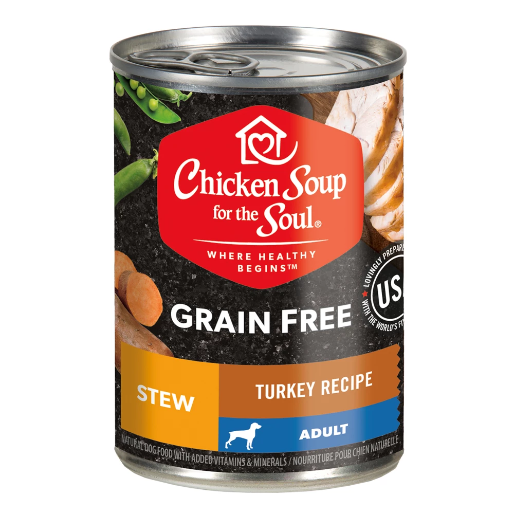 Chicken Soup for the Soul Grain Free - Turkey Stew Canned Wet Dog Food, 13 oz. Can 3 Chicken Soup for the Soul Grain Free - Turkey Stew Canned Wet Dog Food, 13 oz. Can