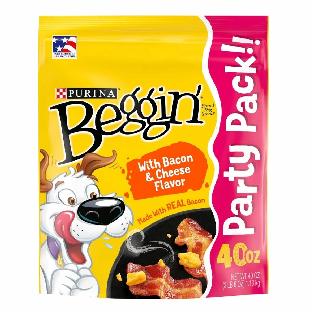 Purina Beggin' Strips Bacon & Cheese Flavors Dog Treats, 40 oz. Pouch 3 Purina Beggin' Strips Bacon & Cheese Flavors Dog Treats, 40 oz. Pouch