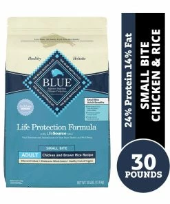 Blue Buffalo Life Protection Formula Small Bite Chicken & Brown Rice Adult Dry Dog Food, 30 lb. Bag