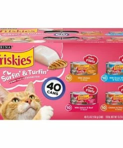 Friskies Surfin' & Turfin' Favorites Variety Pack Canned Cat Food, 5.5 oz. - Cans Case of 40 - Wet Cat Food