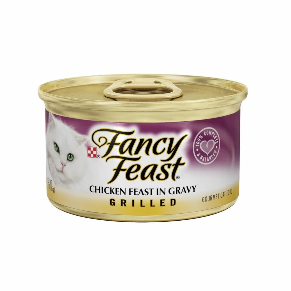 Purina Fancy Feast Grilled Chicken Feast in Gravy Adult Wet Cat Food, 3 oz. Can 3 Purina Fancy Feast Grilled Chicken Feast in Gravy Adult Wet Cat Food, 3 oz. Can